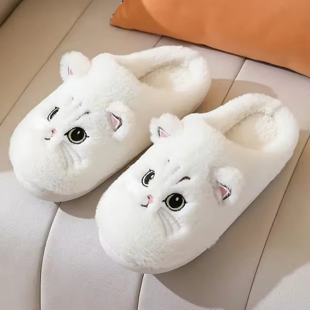 Unisex Plush Cat Slippers