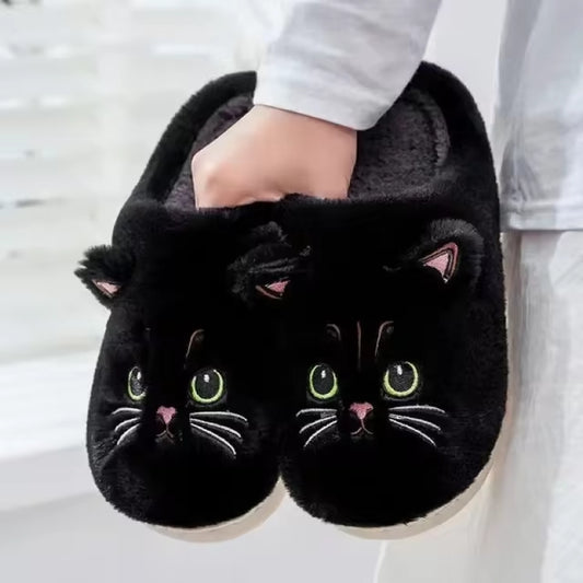 Unisex Plush Cat Slippers