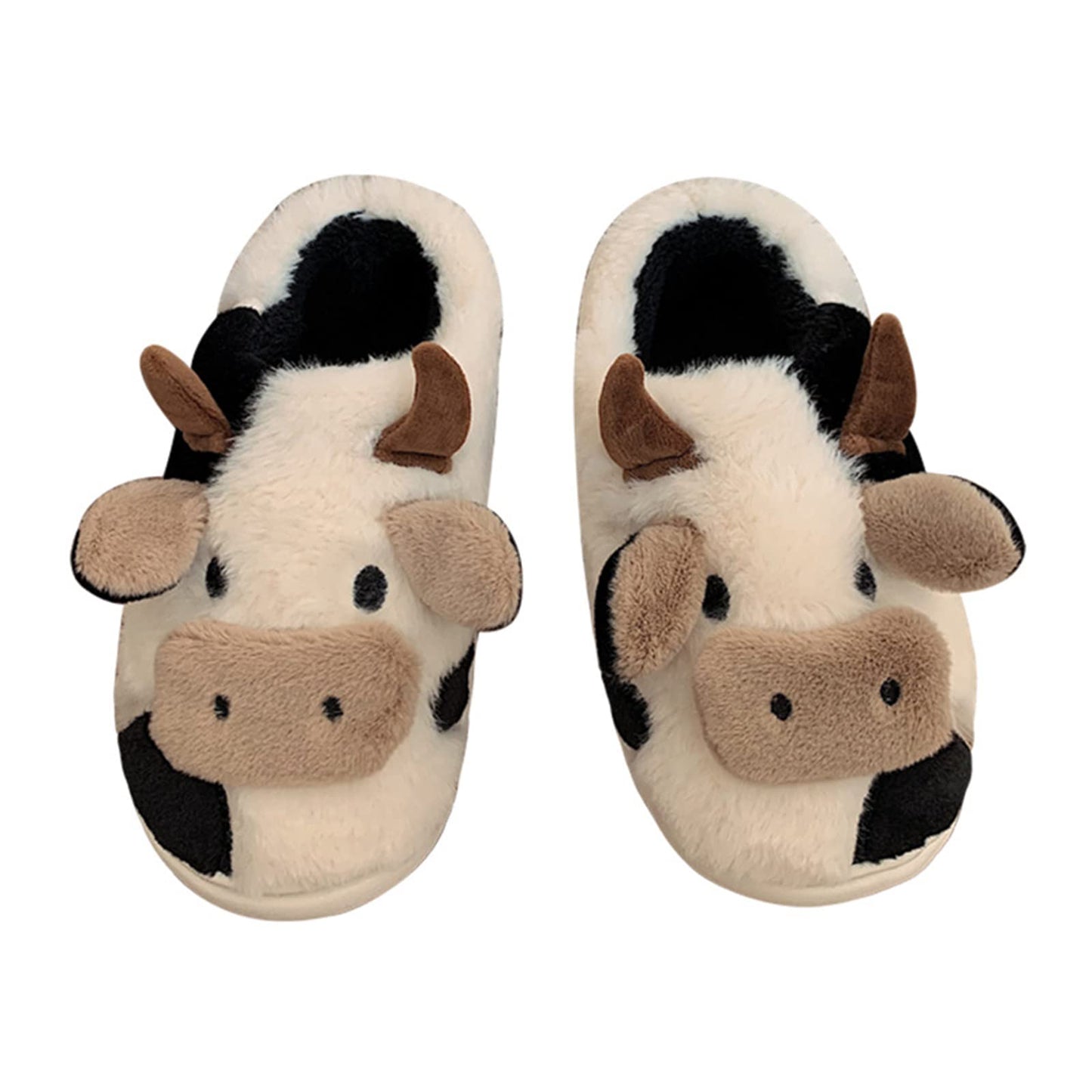 Unisex Cow Plush Slippers